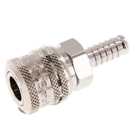 Acero DN 7.2 (Euro) Enchufe de seguridad para aire comprimido Pilar para manguera de 9 mm
