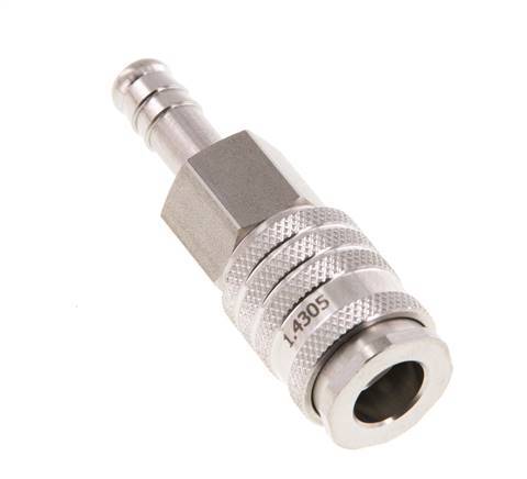 Acero inoxidable DN 7,8 Racor de acoplamiento de aire 9 mm Pilar de manguera Doble cierre