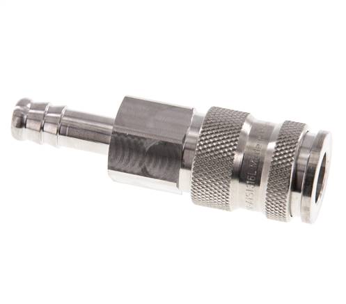 Acero inoxidable 316L DN 7,8 Enchufe de acoplamiento de aire 9 mm Pilar de manguera Doble cierre