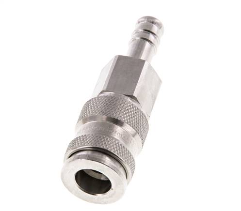 Acero inoxidable 316L DN 7,8 Enchufe de acoplamiento de aire 9 mm Pilar de manguera Doble cierre