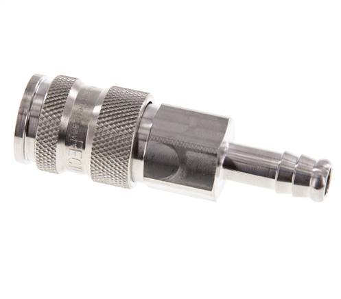 Acero inoxidable 316L DN 7,8 Enchufe de acoplamiento de aire 9 mm Pilar de manguera Doble cierre