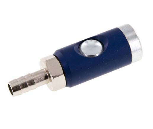 Enchufe de seguridad de acero endurecido DN 7,4 con botón pulsador Pilar para manguera de 10 mm