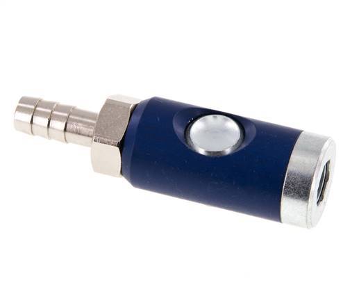 Enchufe de seguridad de acero endurecido DN 7,4 con botón pulsador Pilar para manguera de 10 mm