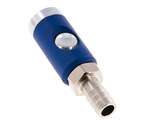 Enchufe de seguridad de acero templado DN 7,4 para acoplamiento de aire con botón pulsador Pilar de manguera de 13 mm