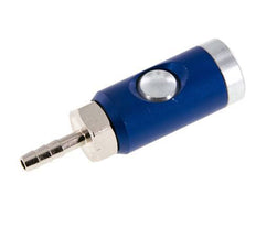 Enchufe de seguridad de acero endurecido DN 7,4 con botón pulsador Pilar para manguera de 6 mm