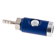 Enchufe de seguridad de acero endurecido DN 7,4 con botón pulsador Pilar para manguera de 6 mm