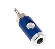 Enchufe de seguridad de acero endurecido DN 7,4 con botón pulsador Pilar para manguera de 6 mm
