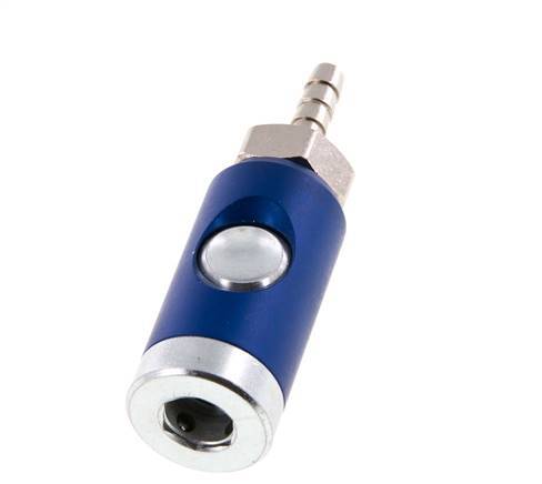Enchufe de seguridad de acero endurecido DN 7,4 con botón pulsador Pilar para manguera de 6 mm