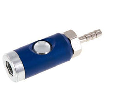 Enchufe de seguridad de acero endurecido DN 7,4 con botón pulsador Pilar para manguera de 6 mm