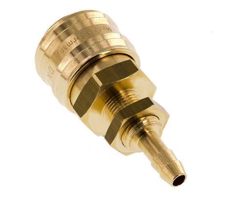 Acoplamiento de aire de latón DN 7.2 (Euro) Pasamuros de 6 mm para mangueras