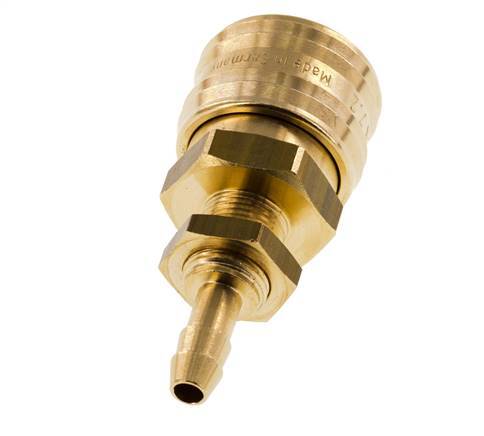 Acoplamiento de aire de latón DN 7.2 (Euro) Pasamuros de 6 mm para mangueras