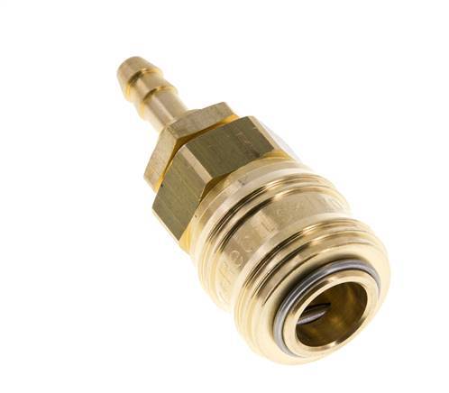 Latón DN 7,2 (Euro) Racor de acoplamiento de aire 6 mm Mampara de pilar de manguera Cierre doble