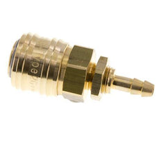 Latón DN 7,2 (Euro) Racor de acoplamiento de aire 6 mm Mampara de pilar de manguera Cierre doble