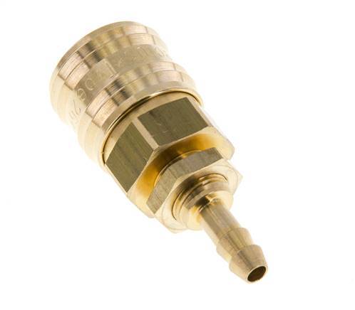 Latón DN 7,2 (Euro) Racor de acoplamiento de aire 6 mm Mampara de pilar de manguera Cierre doble