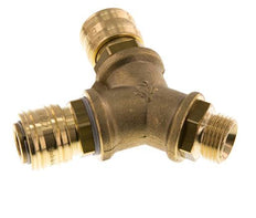 Acoplamiento de aire de latón DN 7.2 (Euro) Enchufe G de 1/2 pulgada macho para montaje en pared de 2 vías