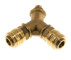 Acoplamiento de aire de latón DN 7.2 (Euro) Enchufe G 1/4 de pulgada macho para montaje en pared de 2 vías
