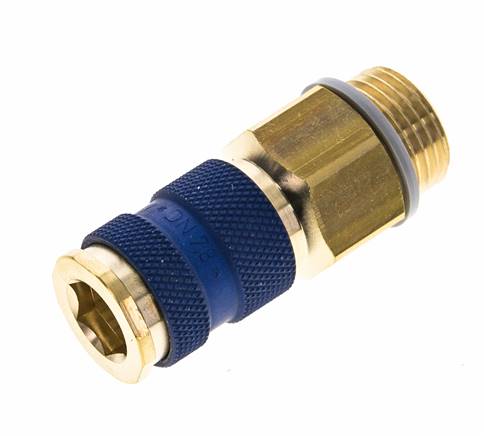 Acoplamiento de aire de latón DN 7.2 (Euro) codificado en azul Toma G 1/2 pulgada Macho