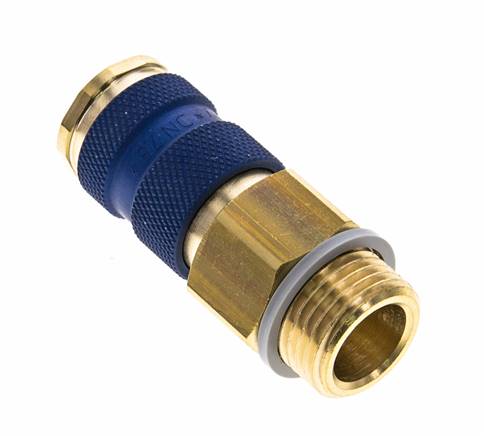 Acoplamiento de aire de latón DN 7.2 (Euro) codificado en azul Toma G 1/2 pulgada Macho