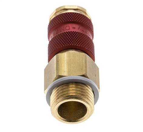 Acoplamiento de aire de latón DN 7.2 (Euro) codificado en rojo Toma G 1/4 pulgada Macho