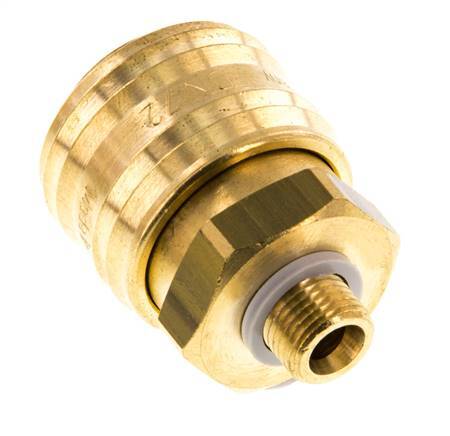 Acoplamiento de aire de latón DN 7,2 (Euro) Enchufe G 1/8 pulgada Macho Doble Cierre