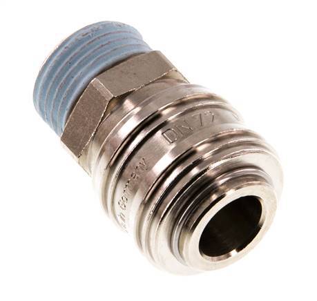 Latón niquelado DN 7.2 (Euro) Enchufe de acoplamiento de aire G 1/2 pulgada Macho
