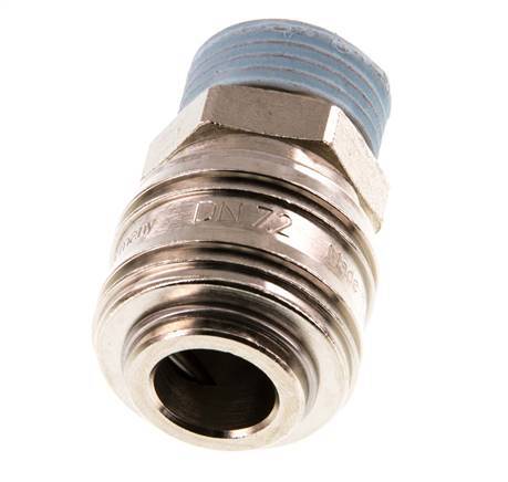 Latón niquelado DN 7.2 (Euro) Enchufe de acoplamiento de aire G 1/2 pulgada Macho