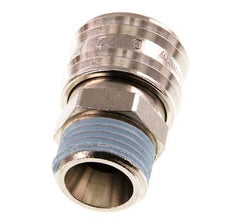 Latón niquelado DN 7.2 (Euro) Enchufe de acoplamiento de aire G 1/2 pulgada Macho