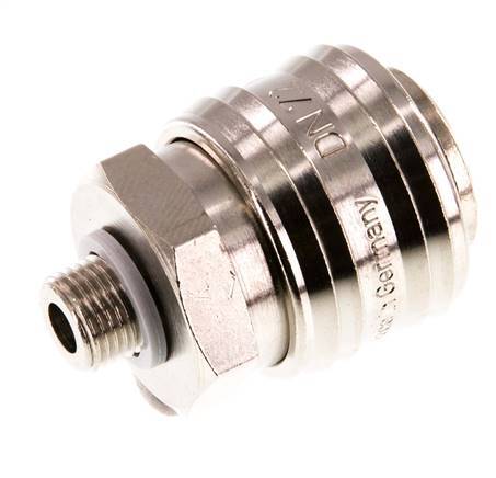 Latón niquelado DN 7.2 (Euro) Acoplamiento de aire Enchufe G 1/8 pulg Macho