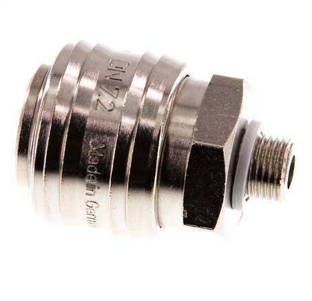 Latón niquelado DN 7.2 (Euro) Acoplamiento de aire Enchufe G 1/8 pulg Macho