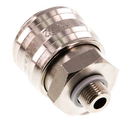 Latón niquelado DN 7.2 (Euro) Acoplamiento de aire Enchufe G 1/8 pulg Macho