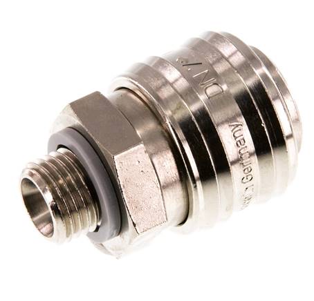 Latón niquelado DN 7.2 (Euro) Enchufe de acoplamiento de aire G 1/4 pulgada Macho