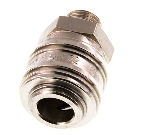 Latón niquelado DN 7.2 (Euro) Enchufe de acoplamiento de aire G 1/4 pulgada Macho
