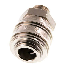 Latón niquelado DN 7.2 (Euro) Enchufe de acoplamiento de aire G 1/4 pulgada Macho