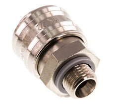 Latón niquelado DN 7.2 (Euro) Enchufe de acoplamiento de aire G 1/4 pulgada Macho