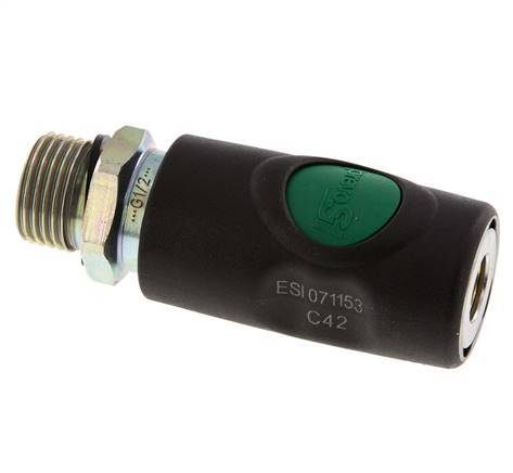 Material compuesto DN 7.4 Enchufe de seguridad para acoplamiento de aire con pulsador G 1/2 pulgada Macho