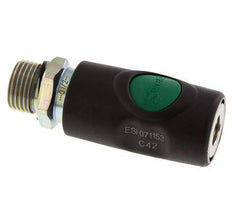 Material compuesto DN 7.4 Enchufe de seguridad para acoplamiento de aire con pulsador G 1/2 pulgada Macho