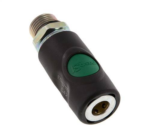 Material compuesto DN 7.4 Enchufe de seguridad para acoplamiento de aire con pulsador G 1/2 pulgada Macho