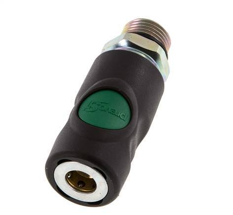 Material compuesto DN 7.4 Enchufe de seguridad para acoplamiento de aire con pulsador G 1/2 pulgada Macho