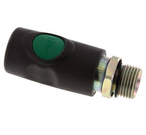 Material compuesto DN 7.4 Enchufe de seguridad para acoplamiento de aire con pulsador G 1/2 pulgada Macho