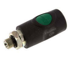 Material compuesto DN 7.4 Acoplamiento de seguridad de aire Enchufe con pulsador G 1/4 pulg Macho