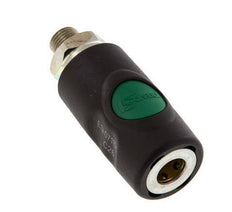 Material compuesto DN 7.4 Acoplamiento de seguridad de aire Enchufe con pulsador G 1/4 pulg Macho