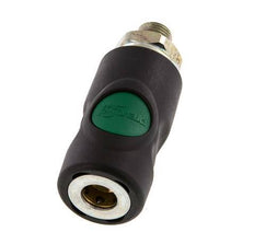 Material compuesto DN 7.4 Acoplamiento de seguridad de aire Enchufe con pulsador G 1/4 pulg Macho