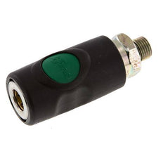 Material compuesto DN 7.4 Acoplamiento de seguridad de aire Enchufe con pulsador G 1/4 pulg Macho