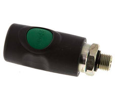 Material compuesto DN 7.4 Acoplamiento de seguridad de aire Enchufe con pulsador G 1/4 pulg Macho