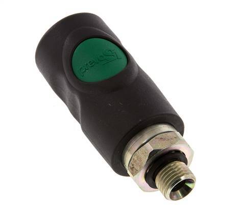Material compuesto DN 7.4 Acoplamiento de seguridad de aire Enchufe con pulsador G 1/4 pulg Macho