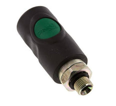Material compuesto DN 7.4 Acoplamiento de seguridad de aire Enchufe con pulsador G 1/4 pulg Macho