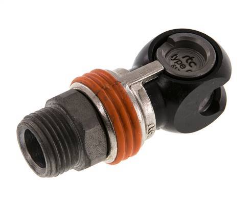 Acero DN 8 Acoplamiento de seguridad para aire Enchufe G 1/2 pulgada Macho