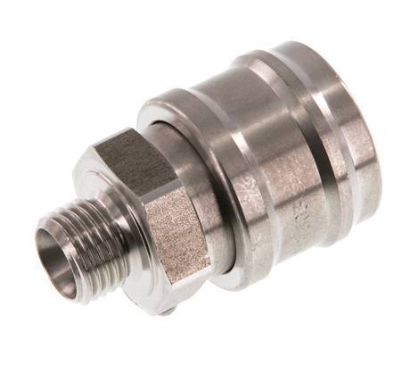 Acero inoxidable DN 7.2 (Euro) Acoplamiento de aire Enchufe G 1/4 pulgadas Macho