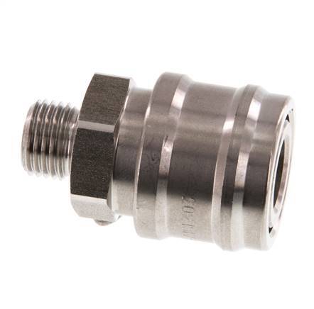 Acero inoxidable DN 7.2 (Euro) Acoplamiento de aire Enchufe G 1/4 pulgadas Macho