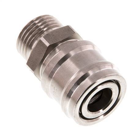 Acero inoxidable DN 7.2 (Euro) Acoplamiento de aire Enchufe G 1/2 pulgada Macho Doble cierre
